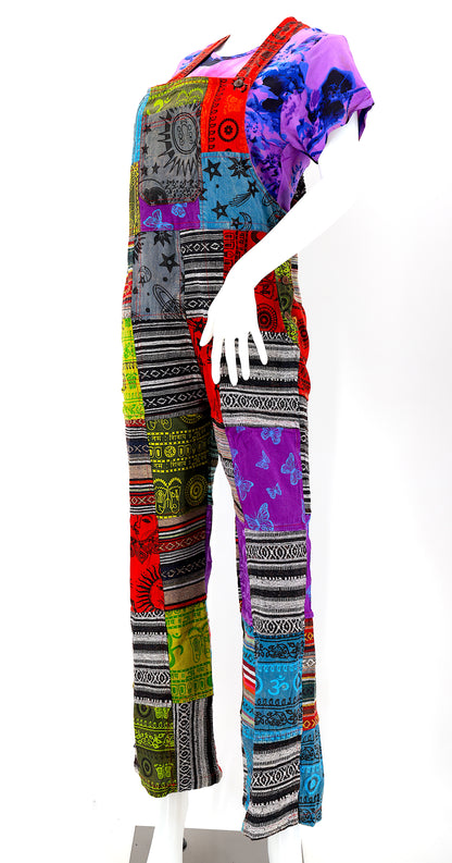 Gheri Patchwork Pant Overalls | Handmade Cotton Jumpsuit