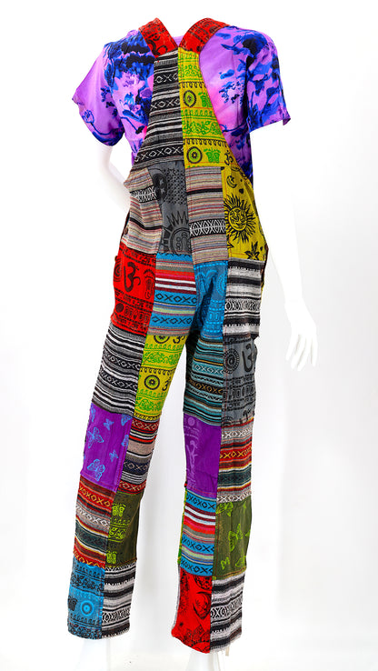 Gheri Patchwork Pant Overalls | Handmade Cotton Jumpsuit