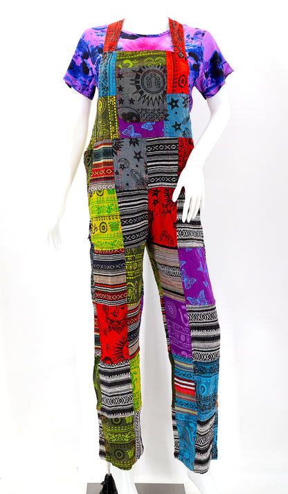 Gheri Patchwork Pant Overalls | Handmade Cotton Jumpsuit