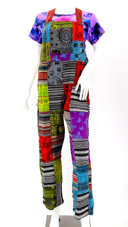 Gheri Patchwork Pant Overalls | Handmade Cotton Jumpsuit
