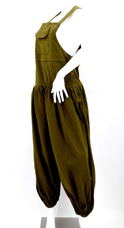 Balloon Styled Overalls | Solid Color Cotton Jumpsuit