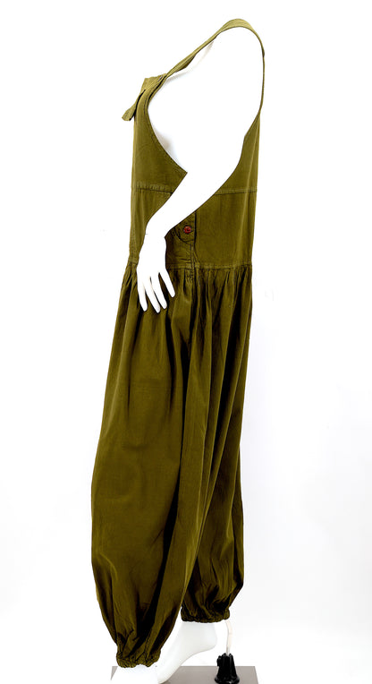 Balloon Styled Overalls | Solid Color Cotton Jumpsuit
