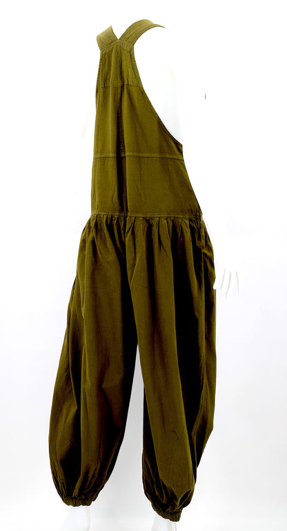 Balloon Styled Overalls | Solid Color Cotton Jumpsuit