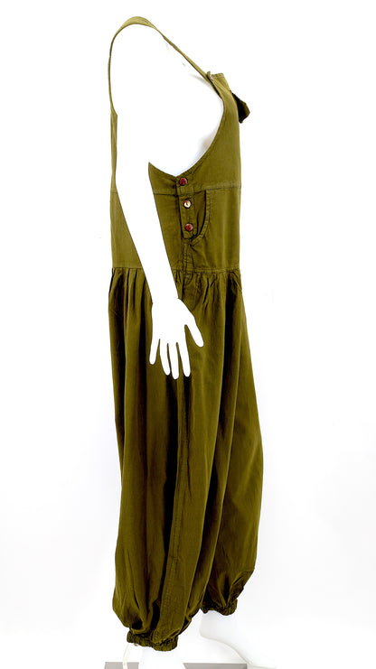 Balloon Styled Overalls | Solid Color Cotton Jumpsuit