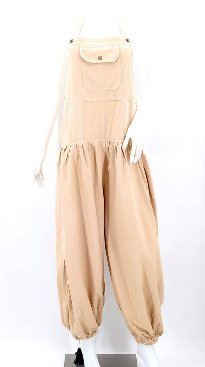 Balloon Styled Overalls | Solid Color Cotton Jumpsuit