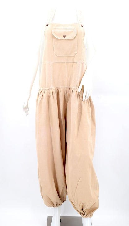 Balloon Styled Overalls | Solid Color Cotton Jumpsuit