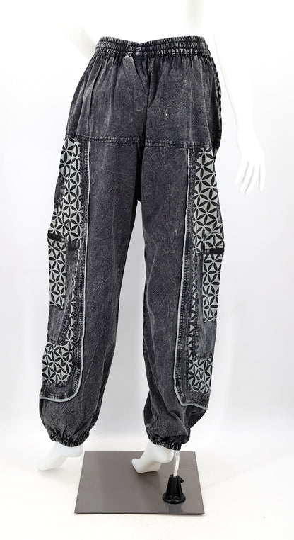 Flower of Life Print Harem Pants