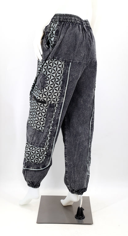 Flower of Life Print Harem Pants
