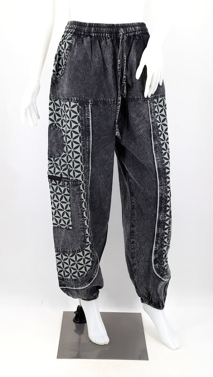 Flower of Life Print Harem Pants