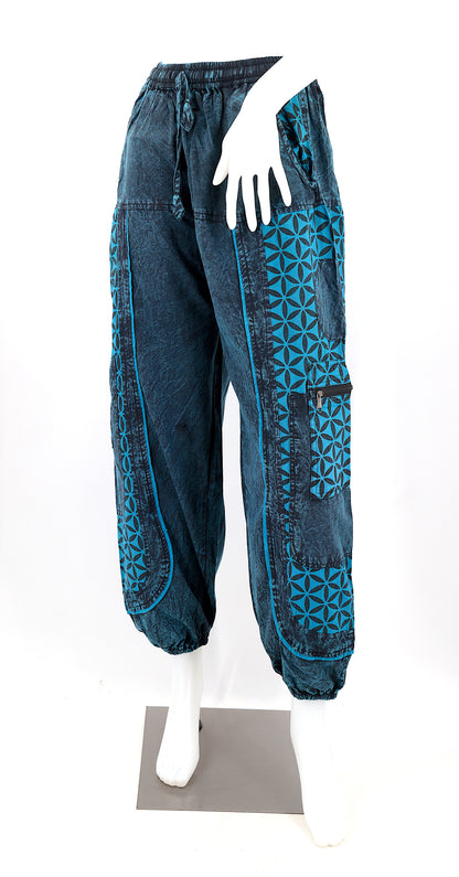 Flower of Life Print Harem Pants