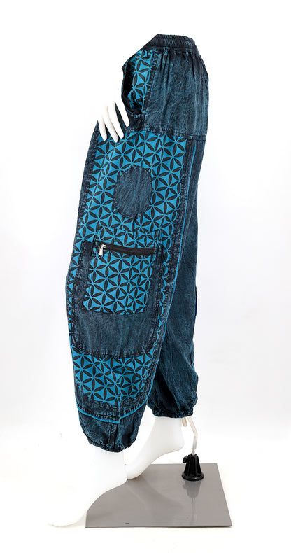 Flower of Life Print Harem Pants