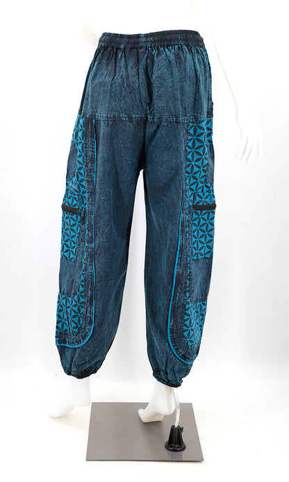 Flower of Life Print Harem Pants