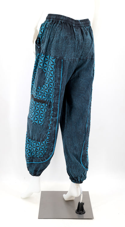 Flower of Life Print Harem Pants