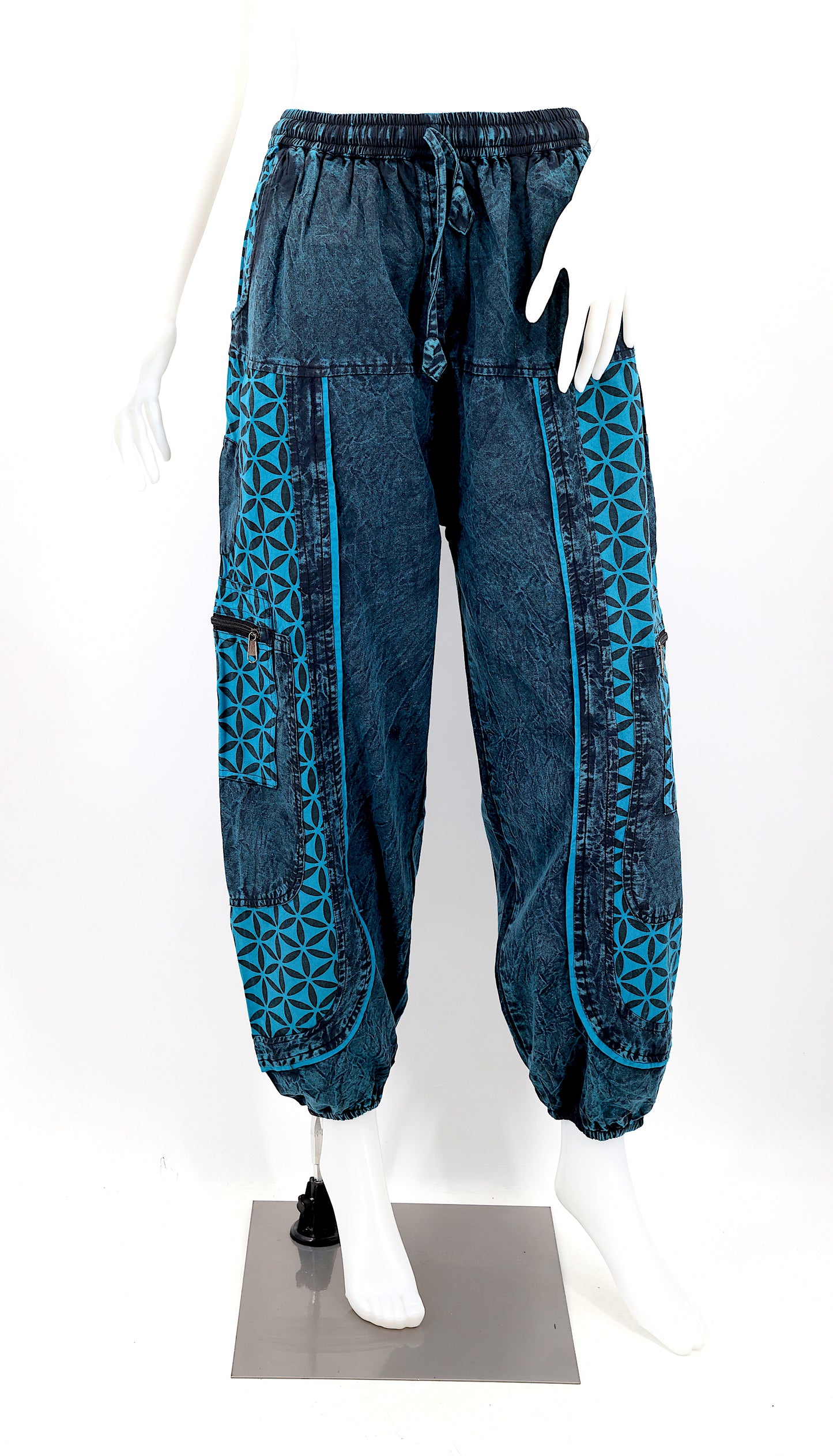 Cotton Hippie Handmade Harem Flower of Life Print Bohemian Trousers