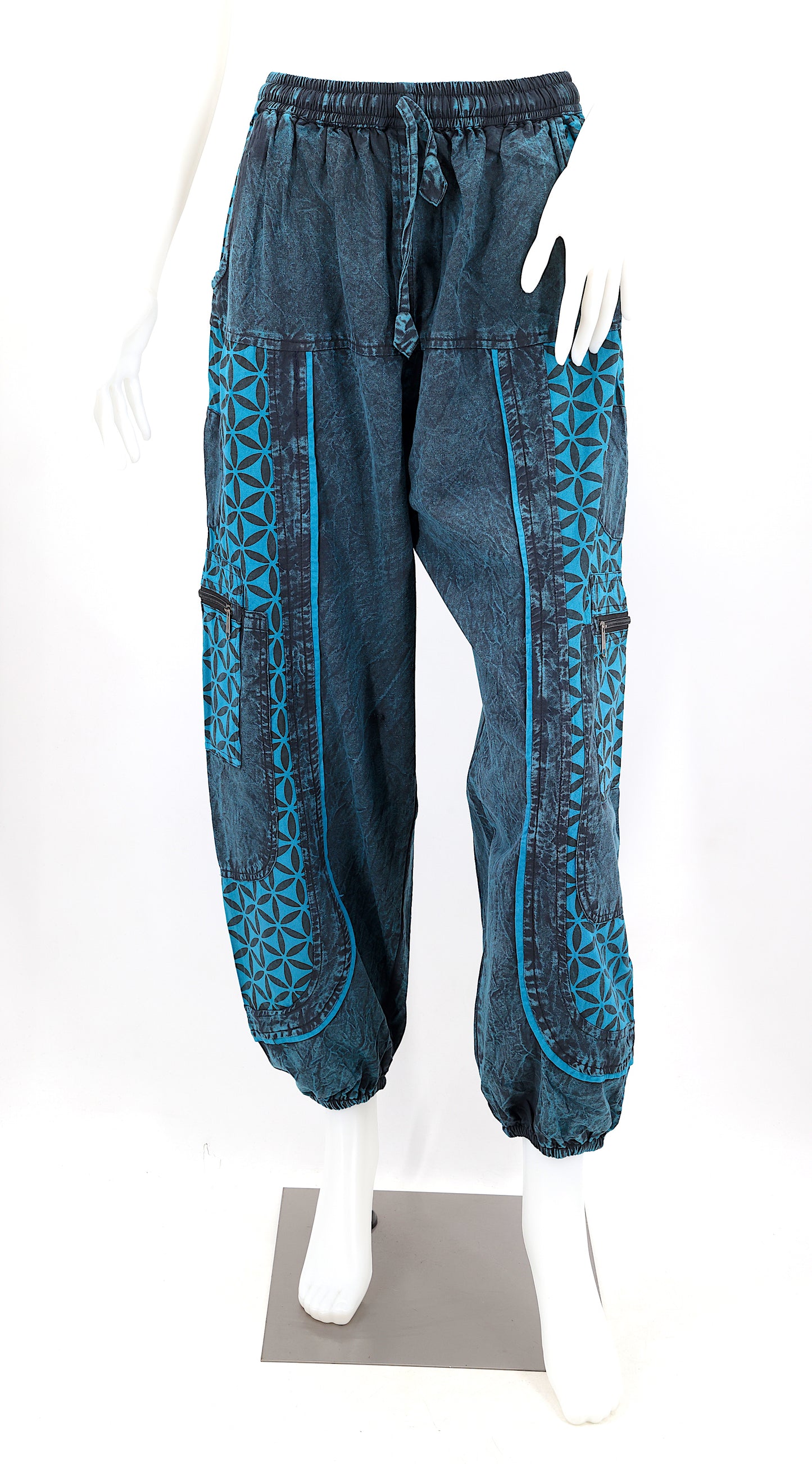 Cotton Hippie Handmade Harem Flower of Life Print Bohemian Trousers