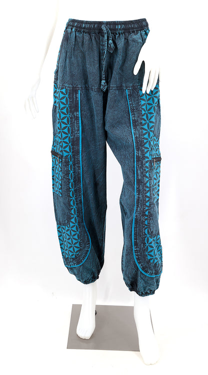 Flower of Life Print Harem Pants