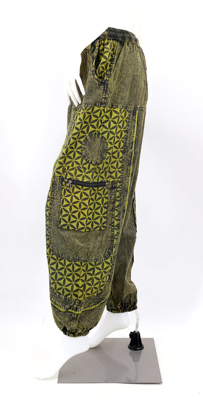 Flower of Life Print Harem Pants