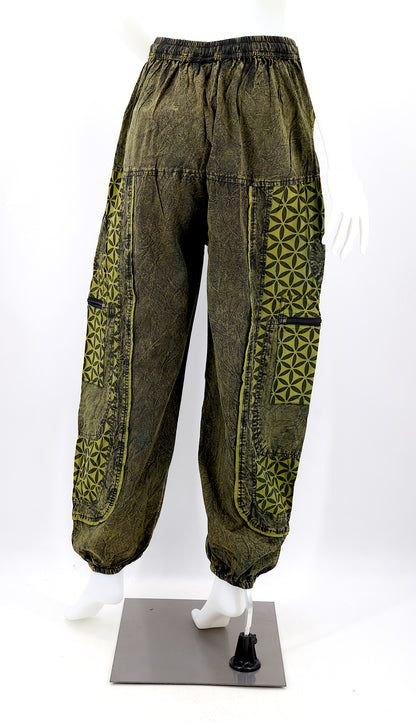 Flower of Life Print Harem Pants