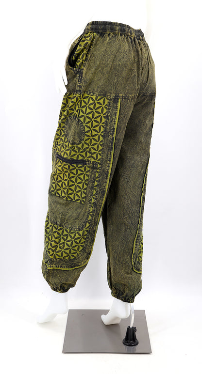 Flower of Life Print Harem Pants