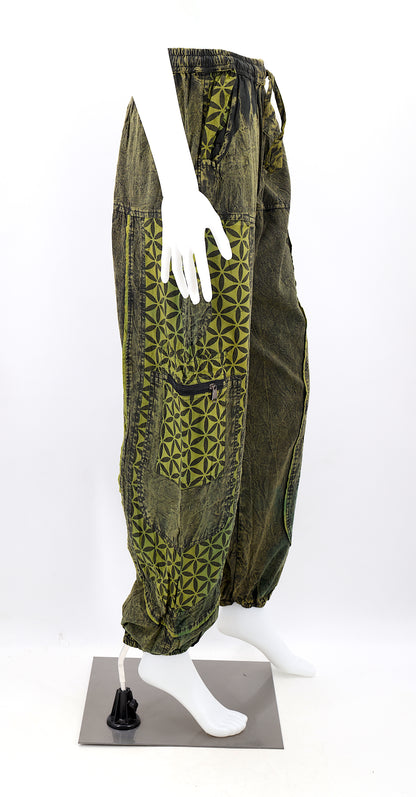 Flower of Life Print Harem Pants