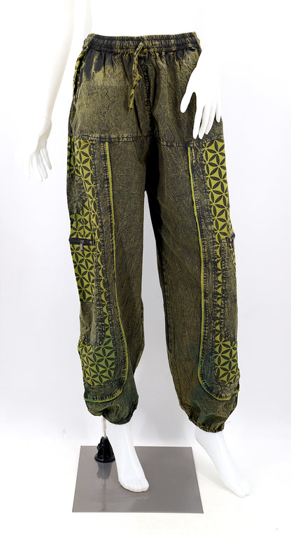 Flower of Life Print Harem Pants