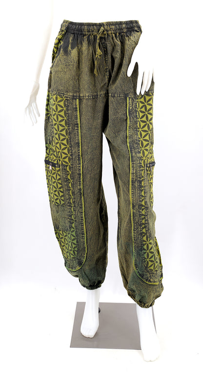 Flower of Life Print Harem Pants