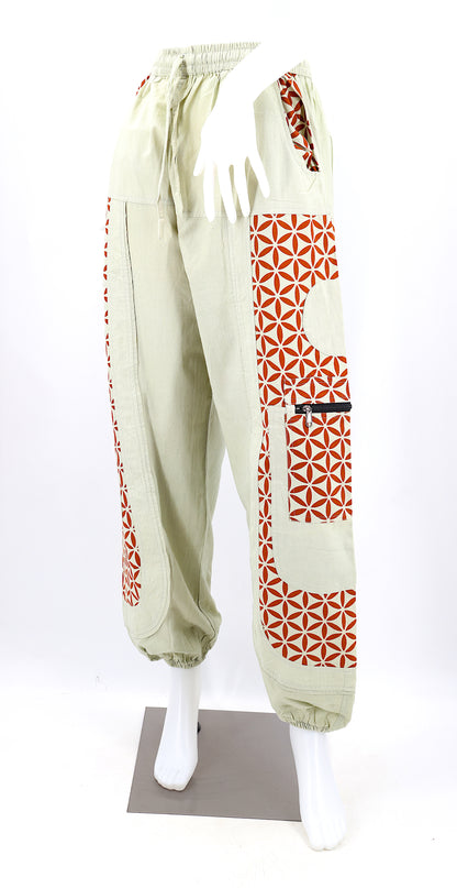 Flower of Life Print Harem Pants