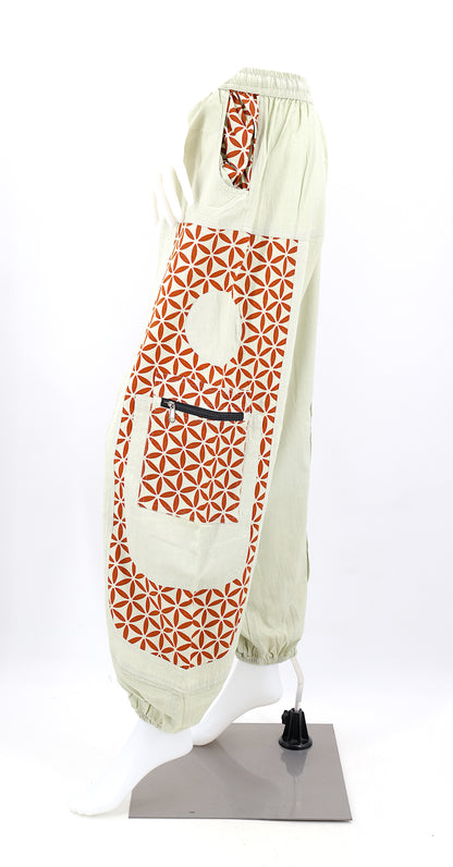 Flower of Life Print Harem Pants