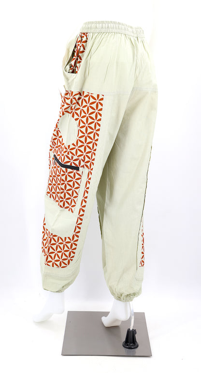 Flower of Life Print Harem Pants