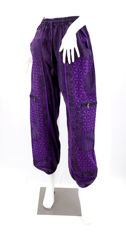 Flower of Life Print Harem Pants