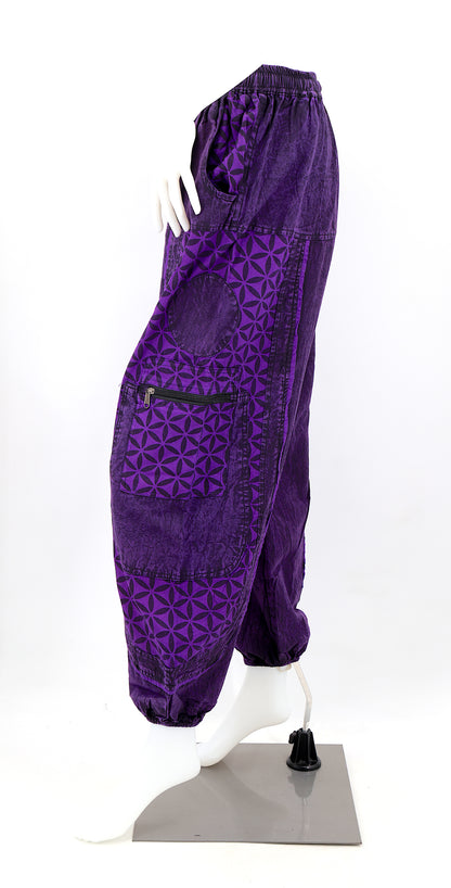 Flower of Life Print Harem Pants