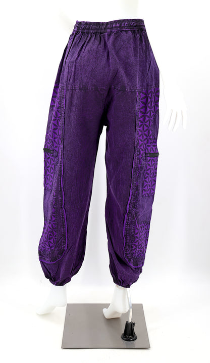Flower of Life Print Harem Pants