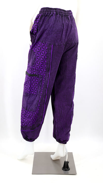 Flower of Life Print Harem Pants