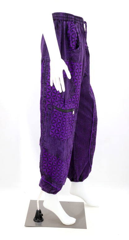 Flower of Life Print Harem Pants