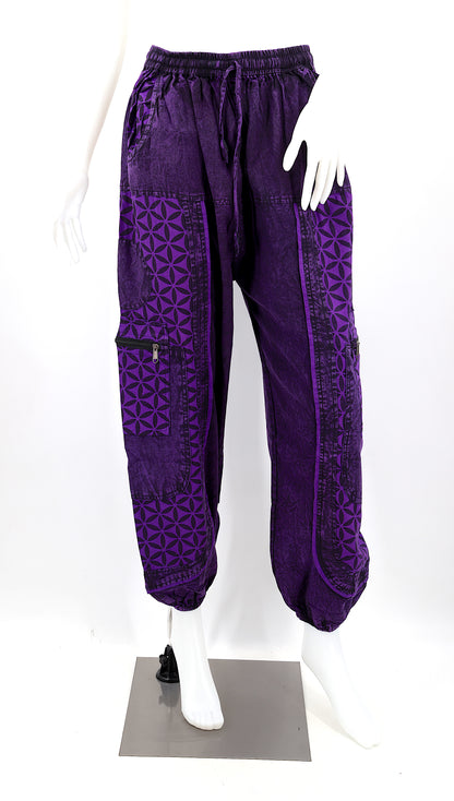 Flower of Life Print Harem Pants