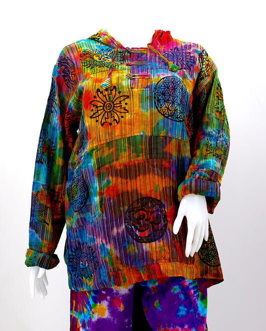 Cotton Hippie Handmade Patchwork Tie Dye Unisex Pullover Bohemian Hoodie