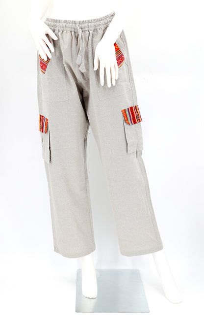 Solid Color Multi-Pocket Straight Leg Harem Pants | Cargo Pants Style