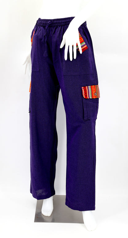 Solid Color Multi-Pocket Straight Leg Harem Pants | Cargo Pants Style