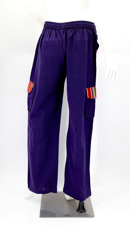 Solid Color Multi-Pocket Straight Leg Harem Pants | Cargo Pants Style