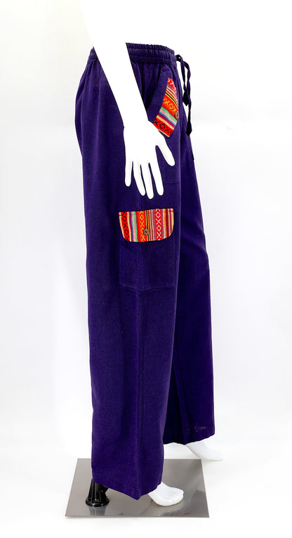 Solid Color Multi-Pocket Straight Leg Harem Pants | Cargo Pants Style