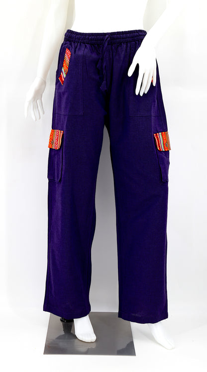 Solid Color Multi-Pocket Straight Leg Harem Pants | Cargo Pants Style