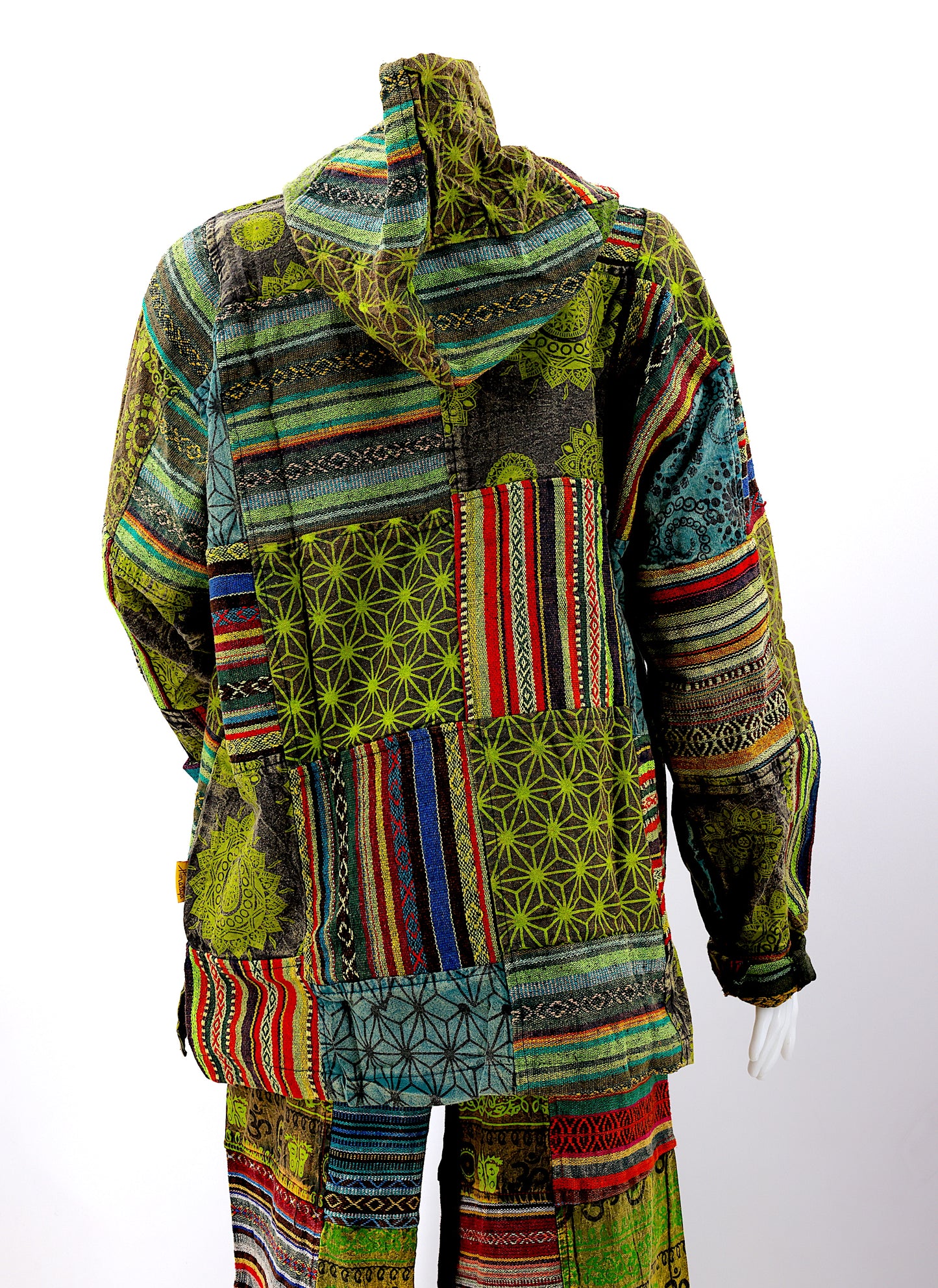 Cotton Hippie Handmade Gheri Patchwork Unisex Pullover Bohemian Hoodie