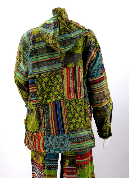 Cotton Hippie Handmade Gheri Patchwork Unisex Pullover Bohemian Hoodie