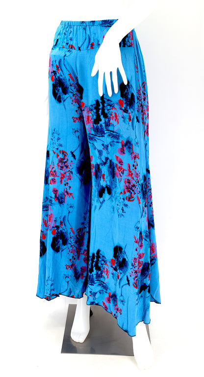 Colorful Rayon Palazzo Pants | Wide Leg Bohemian Trousers