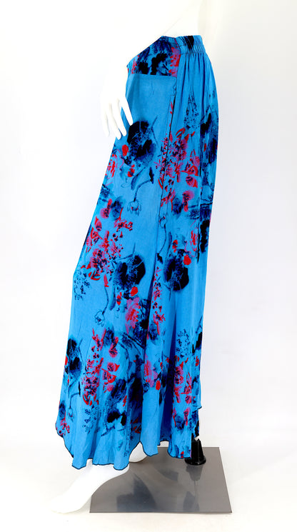 Colorful Rayon Palazzo Pants | Wide Leg Bohemian Trousers
