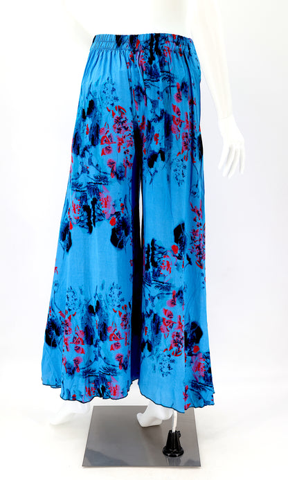 Colorful Rayon Palazzo Pants | Wide Leg Bohemian Trousers
