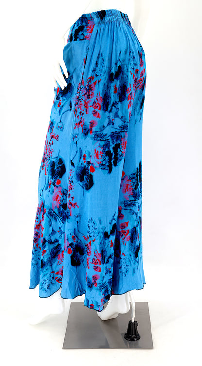 Colorful Rayon Palazzo Pants | Wide Leg Bohemian Trousers