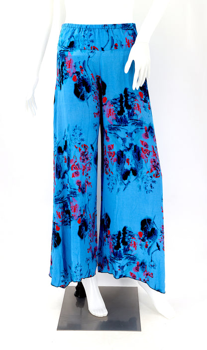 Colorful Rayon Palazzo Pants | Wide Leg Bohemian Trousers