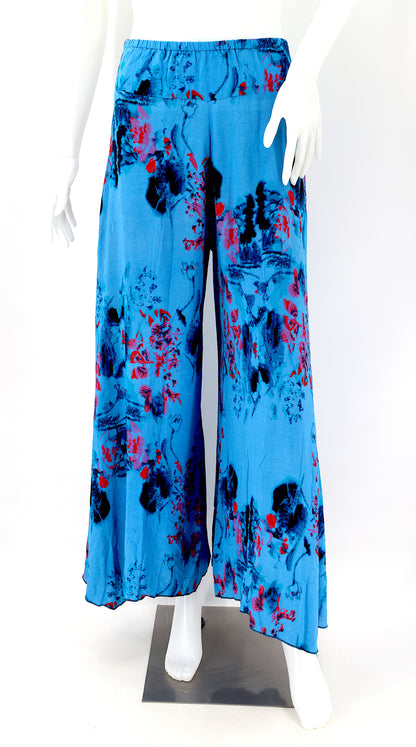 Colorful Rayon Palazzo Pants | Wide Leg Bohemian Trousers
