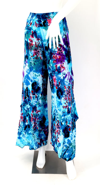 Colorful Rayon Palazzo Pants | Wide Leg Bohemian Trousers
